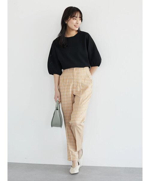 ELENCARE DUE(エレンカーレデュエ)の「・ELENCARE DUE ギンガムタックパンツ(その他パンツ・レディース・ブラック/ベージュ/グリーン・FREE)」の5枚目の写真