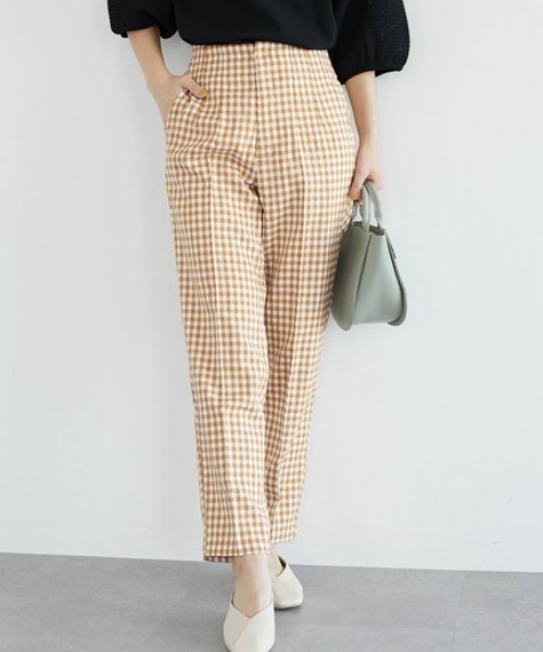 ELENCARE DUE(エレンカーレデュエ)の「・ELENCARE DUE ギンガムタックパンツ(その他パンツ・レディース・ブラック/ベージュ/グリーン・FREE)」の2枚目の写真