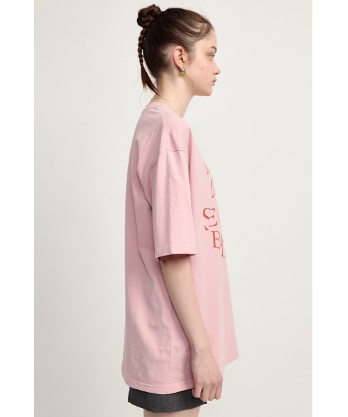 SLY（スライ）の「WAVY LOGO BIG T/SH ロゴ ビッグTシャツ（Tシャツ/カットソー・レディース・オフホワイト/ピンク/オレンジ/ブラック・FREE）」の18枚目の写真