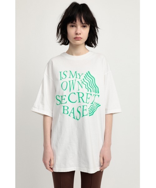 SLY（スライ）の「WAVY LOGO BIG T/SH ロゴ ビッグTシャツ（Tシャツ/カットソー・レディース・オフホワイト/ピンク/オレンジ/ブラック・FREE）」の7枚目の写真