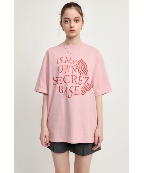 SLY（スライ）の「WAVY LOGO BIG T/SH ロゴ ビッグTシャツ（Tシャツ/カットソー・レディース・オフホワイト/ピンク/オレンジ/ブラック・FREE）」の15枚目の写真