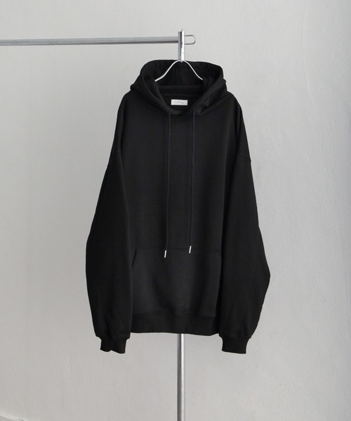 NILWAY(ニルウェイ)の「ヘビーTC裏毛ワイドスリーブプルオーバーパーカー(パーカー・メンズ・ライトグレー/ブラック/ネイビー/ブルー/グリーン/グレイッシュベージュ・SMALL/MEDIUM/LARGE)」の2枚目の写真