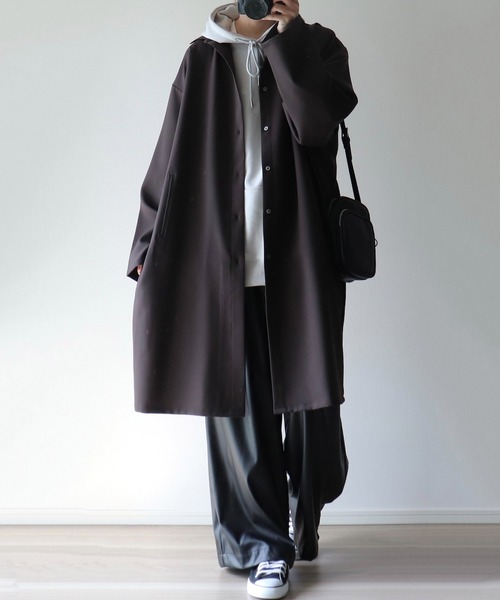 NILWAY(ニルウェイ)の「ヘビーTC裏毛ワイドスリーブプルオーバーパーカー(パーカー・メンズ・ライトグレー/ブラック/ネイビー/ブルー/グリーン/グレイッシュベージュ・SMALL/MEDIUM/LARGE)」の21枚目の写真