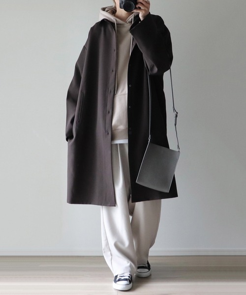 NILWAY(ニルウェイ)の「ヘビーTC裏毛ワイドスリーブプルオーバーパーカー(パーカー・メンズ・ライトグレー/ブラック/ネイビー/ブルー/グリーン/グレイッシュベージュ・SMALL/MEDIUM/LARGE)」の8枚目の写真