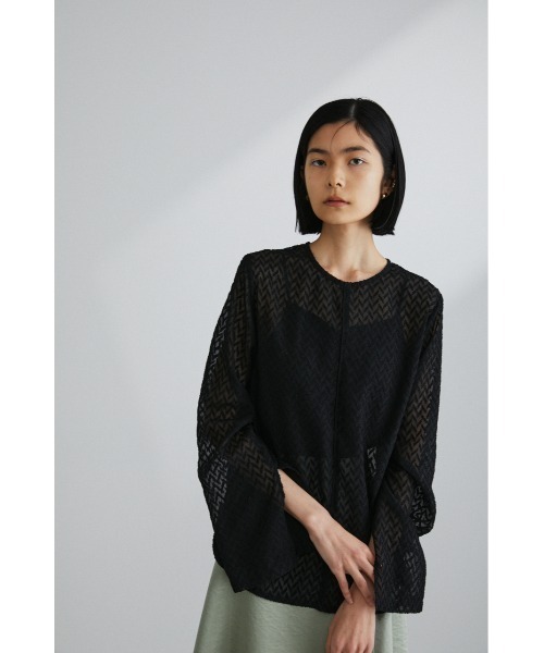 STYLEMIXER（スタイルミキサー）の「センターパイピングカットブラウス（シャツ/ブラウス・レディース・ブラック/アイボリー・FREE）」の13枚目の写真