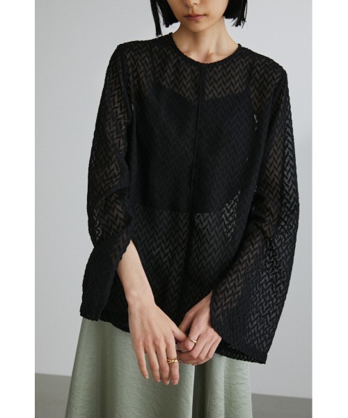 STYLEMIXER（スタイルミキサー）の「センターパイピングカットブラウス（シャツ/ブラウス・レディース・ブラック/アイボリー・FREE）」の14枚目の写真