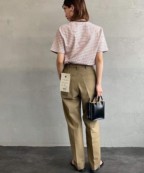 DANTON（ダントン）の「[DANTON/ダントン] マルチボーダー ワンポイントロゴクルーネックポケットTシャツ（Tシャツ/カットソー・レディース・ネイビー/ピンク/チャコール/ブルー・34/36/42/38/44/40/46）」の21枚目の写真