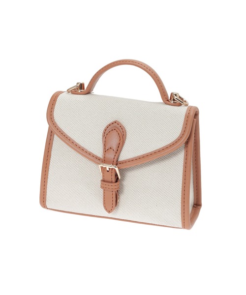 Edit Sheen（エディットシーン）の「フラップベルトキャンバスミニバッグ（ショルダーバッグ・レディース・ブラック/キャメル/ベージュ・FREE）」の9枚目の写真