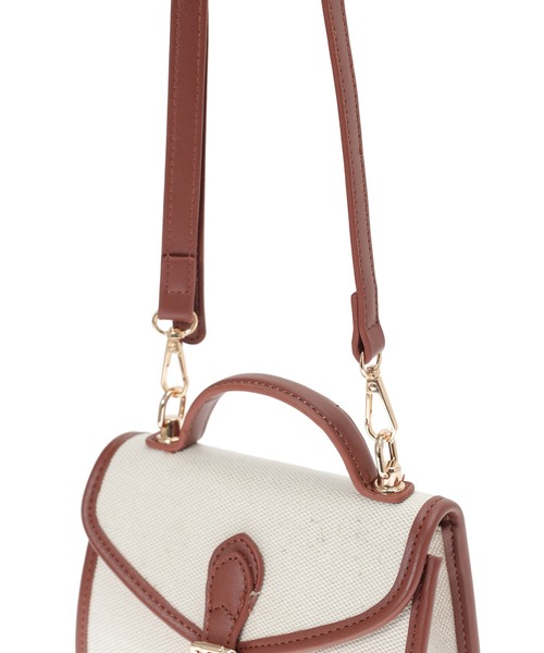 Edit Sheen（エディットシーン）の「フラップベルトキャンバスミニバッグ（ショルダーバッグ・レディース・ブラック/キャメル/ベージュ・FREE）」の7枚目の写真