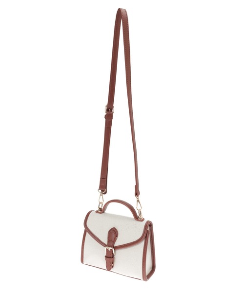 Edit Sheen（エディットシーン）の「フラップベルトキャンバスミニバッグ（ショルダーバッグ・レディース・ブラック/キャメル/ベージュ・FREE）」の5枚目の写真