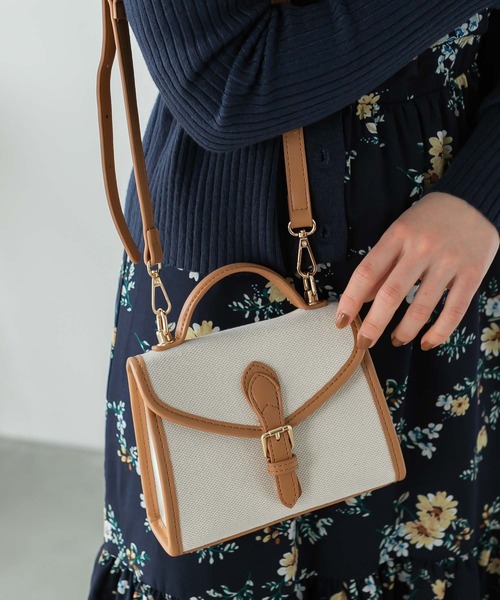Edit Sheen（エディットシーン）の「フラップベルトキャンバスミニバッグ（ショルダーバッグ・レディース・ブラック/キャメル/ベージュ・FREE）」の20枚目の写真