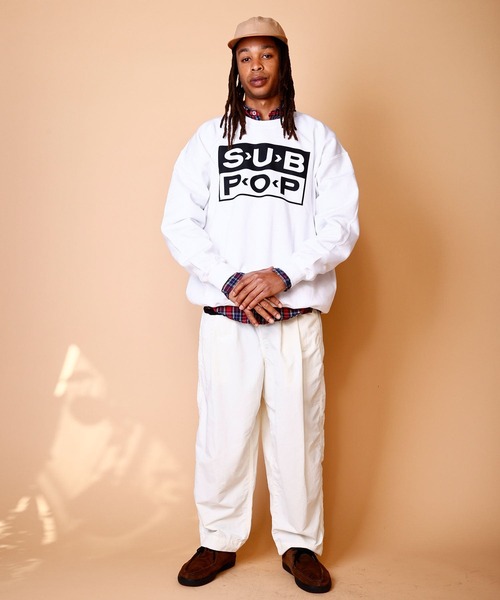 SUB POP(サブポップ)の「BIG CREW SWEAT "SUB POP LOGO" /ビッグ クルースウェット ”サブポップ ロゴ”(スウェット・メンズ・ブラック/ホワイト・X-LARGE/XX-LARGE/LARGE)」の6枚目の写真