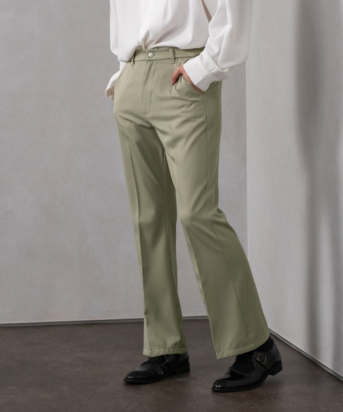 Adoon plain（アドーンプレーン）の「【Adoon plain】フレアスラックス（スラックス・メンズ・ブラック/ブルー/ライトグリーン/グレー/パープル/ダークオレンジ・SMALL/MEDIUM/LARGE）」の3枚目の写真