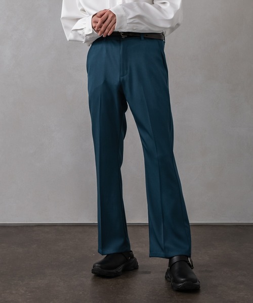 Adoon plain（アドーンプレーン）の「【Adoon plain】フレアスラックス（スラックス・メンズ・ブラック/ブルー/ライトグリーン/グレー/パープル/ダークオレンジ・SMALL/MEDIUM/LARGE）」の4枚目の写真