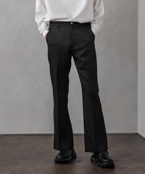 Adoon plain（アドーンプレーン）の「【Adoon plain】フレアスラックス（スラックス・メンズ・ブラック/ブルー/ライトグリーン/グレー/パープル/ダークオレンジ・SMALL/MEDIUM/LARGE）」の2枚目の写真