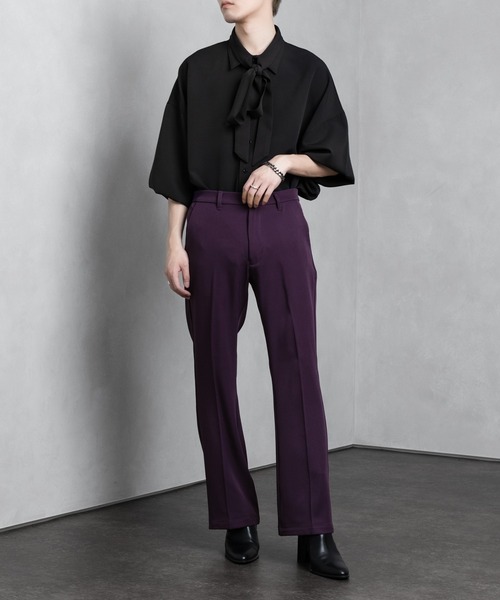 Adoon plain（アドーンプレーン）の「【Adoon plain】フレアスラックス（スラックス・メンズ・ブラック/ブルー/ライトグリーン/グレー/パープル/ダークオレンジ・SMALL/MEDIUM/LARGE）」の7枚目の写真