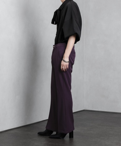 Adoon plain（アドーンプレーン）の「【Adoon plain】フレアスラックス（スラックス・メンズ・ブラック/ブルー/ライトグリーン/グレー/パープル/ダークオレンジ・SMALL/MEDIUM/LARGE）」の9枚目の写真