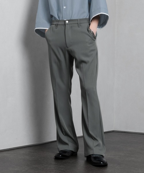 Adoon plain（アドーンプレーン）の「【Adoon plain】フレアスラックス（スラックス・メンズ・ブラック/ブルー/ライトグリーン/グレー/パープル/ダークオレンジ・SMALL/MEDIUM/LARGE）」の19枚目の写真