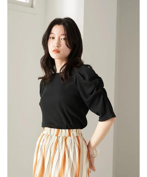 earth music&ecology（アースミュージックアンドエコロジー）の「袖デザインカットプルオーバー（Tシャツ/カットソー・レディース・ベージュ/アイボリー/ブラック・S/M）」の15枚目の写真