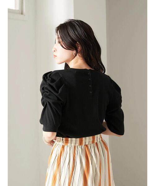 earth music&ecology（アースミュージックアンドエコロジー）の「袖デザインカットプルオーバー（Tシャツ/カットソー・レディース・ベージュ/アイボリー/ブラック・S/M）」の16枚目の写真