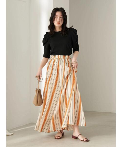 earth music&ecology（アースミュージックアンドエコロジー）の「袖デザインカットプルオーバー（Tシャツ/カットソー・レディース・ベージュ/アイボリー/ブラック・S/M）」の18枚目の写真