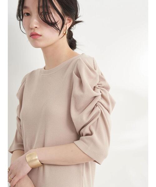 earth music&ecology（アースミュージックアンドエコロジー）の「袖デザインカットプルオーバー（Tシャツ/カットソー・レディース・ベージュ/アイボリー/ブラック・S/M）」の21枚目の写真