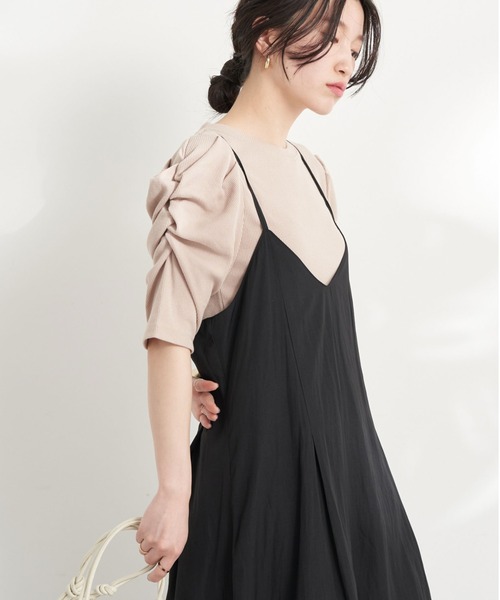 earth music&ecology（アースミュージックアンドエコロジー）の「袖デザインカットプルオーバー（Tシャツ/カットソー・レディース・ベージュ/アイボリー/ブラック・S/M）」の3枚目の写真