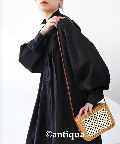 antiqua（アンティカ）の「天然素材使用。ランタンスクエアバッグ（かごバッグ・レディース・ナチュラル・FREE）」の9枚目の写真
