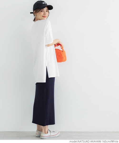 coca(coca)(コカ)の「サイドスリットTee(Tシャツ/カットソー・レディース・ホワイト/ブラウン/その他/ブラック・ONE SIZE)」の10枚目の写真