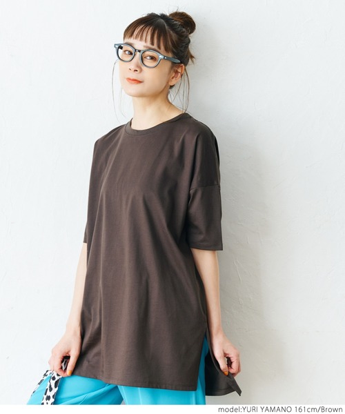 coca(coca)(コカ)の「サイドスリットTee(Tシャツ/カットソー・レディース・ホワイト/ブラウン/その他/ブラック・ONE SIZE)」の14枚目の写真