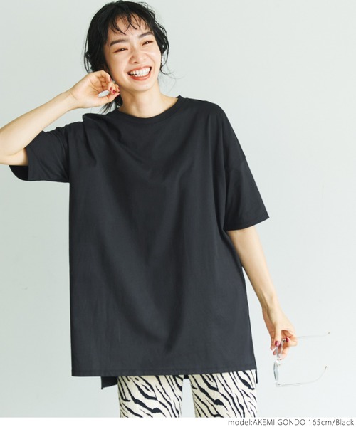 coca(coca)(コカ)の「サイドスリットTee(Tシャツ/カットソー・レディース・ホワイト/ブラウン/その他/ブラック・ONE SIZE)」の21枚目の写真