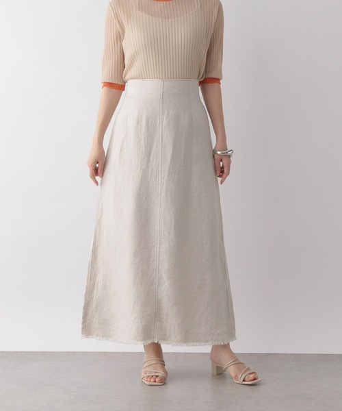 LOWRYS FARM（ローリーズファーム）の「スソフリンジフレアスカート　273459（スカート・レディース・ブラウン/アイボリー/ブラック・FREE）」の2枚目の写真