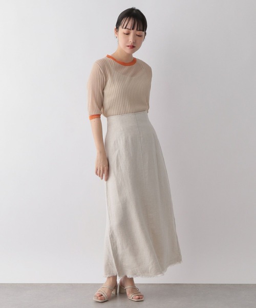 LOWRYS FARM（ローリーズファーム）の「スソフリンジフレアスカート　273459（スカート・レディース・ブラウン/アイボリー/ブラック・FREE）」の5枚目の写真