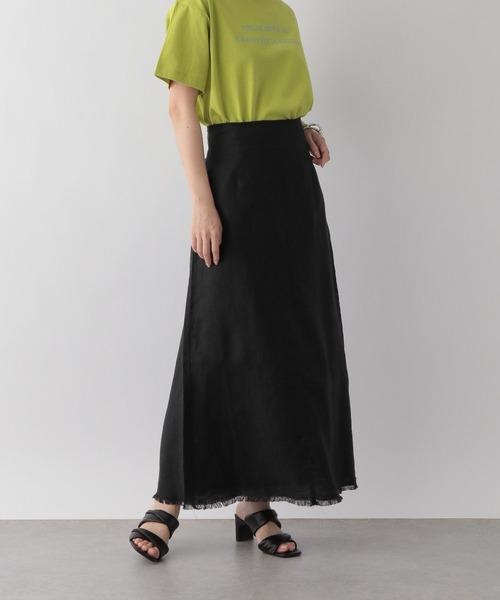 LOWRYS FARM（ローリーズファーム）の「スソフリンジフレアスカート　273459（スカート・レディース・ブラウン/アイボリー/ブラック・FREE）」の8枚目の写真