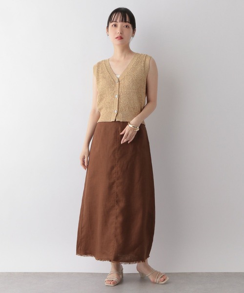 LOWRYS FARM（ローリーズファーム）の「スソフリンジフレアスカート　273459（スカート・レディース・ブラウン/アイボリー/ブラック・FREE）」の9枚目の写真