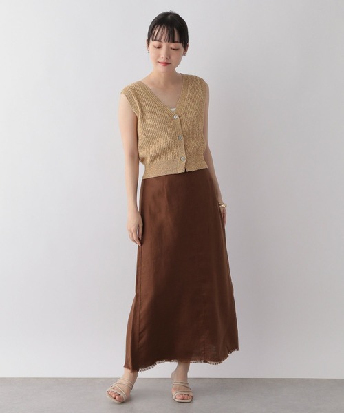 LOWRYS FARM（ローリーズファーム）の「スソフリンジフレアスカート　273459（スカート・レディース・ブラウン/アイボリー/ブラック・FREE）」の10枚目の写真