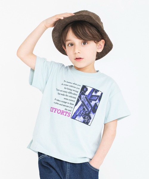 BRANSHES(ブランシェス)の「【bコレ / 綿100%】グラフィック半袖Tシャツ(Tシャツ/カットソー・キッズ・ライトグレー/レッド/パープル/ブルー/カラフル/ホワイト/ラベンダー/オフホワイト/ブルーグレー/ブラック・100/90/120/150/140/110/130)」の5枚目の写真