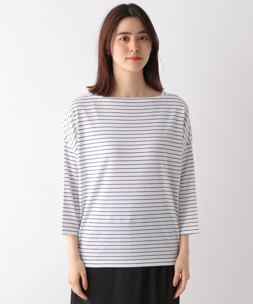 LEPSIM(レプシィム)の「カラーボーダーTシャツ 269997(Tシャツ/カットソー・レディース・ブルー/オフホワイト/ブラック/ブルー系その他・FREE)」の9枚目の写真