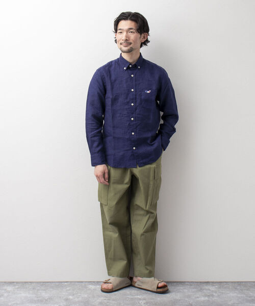 NOLLEY'S goodman(ノーリーズグッドマン)の「【定番クジラアイテム】クジラワンポイント リネン ボタンダウンシャツ(シャツ/ブラウス・メンズ・ホワイト/ネイビー/ライトブルー/ブルー系その他/ブルー系その他7/ラベンダー/レッド系その他3/ホワイト系その他4/ピンク・S/M/L/XL/MEDIUM/LARGE/SMALL/X-LARGE)」の17枚目の写真