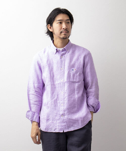 NOLLEY'S goodman(ノーリーズグッドマン)の「【定番クジラアイテム】クジラワンポイント リネン ボタンダウンシャツ(シャツ/ブラウス・メンズ・ホワイト/ネイビー/ライトブルー/ブルー系その他/ブルー系その他7/ラベンダー/レッド系その他3/ホワイト系その他4/ピンク・S/M/L/XL/MEDIUM/LARGE/SMALL/X-LARGE)」の20枚目の写真