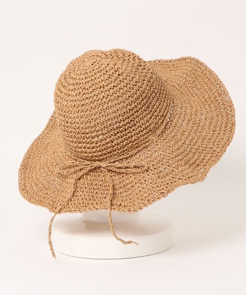 natural couture（ナチュラルクチュール）の「ペーパーリボン付ハット（ハット・レディース・ベージュ/アイボリー・FREE）」の3枚目の写真