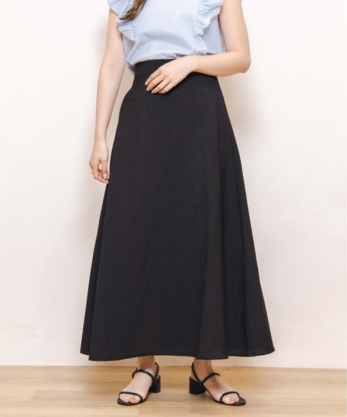 flower（フラワー）の「リネンライクスカート（スカート・レディース・ブラック/ベージュ・FREE）」の5枚目の写真