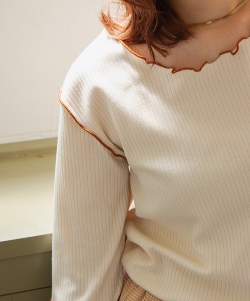 Crisp（クリスプ）の「ショートスリーブメロウTシャツ（Tシャツ/カットソー・レディース・ベージュ/グリーン/アイボリー・FREE）」の5枚目の写真