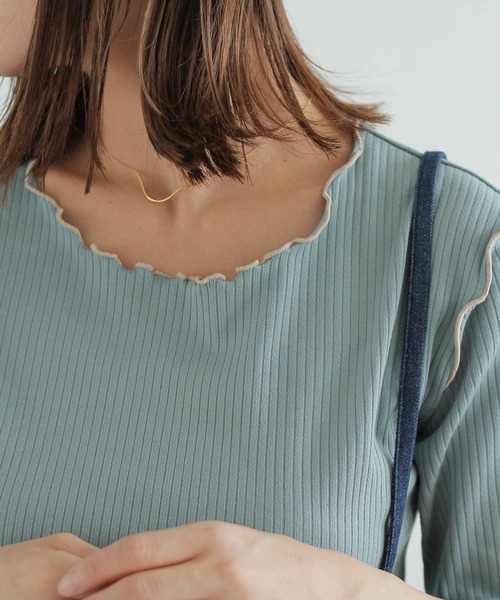 Crisp（クリスプ）の「ショートスリーブメロウTシャツ（Tシャツ/カットソー・レディース・ベージュ/グリーン/アイボリー・FREE）」の12枚目の写真