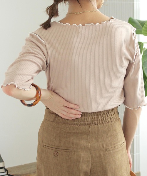 Crisp（クリスプ）の「ショートスリーブメロウTシャツ（Tシャツ/カットソー・レディース・ベージュ/グリーン/アイボリー・FREE）」の16枚目の写真