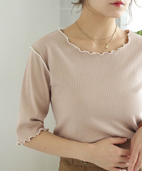 Crisp（クリスプ）の「ショートスリーブメロウTシャツ（Tシャツ/カットソー・レディース・ベージュ/グリーン/アイボリー・FREE）」の17枚目の写真