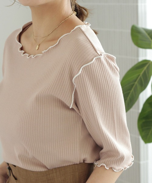 Crisp（クリスプ）の「ショートスリーブメロウTシャツ（Tシャツ/カットソー・レディース・ベージュ/グリーン/アイボリー・FREE）」の18枚目の写真