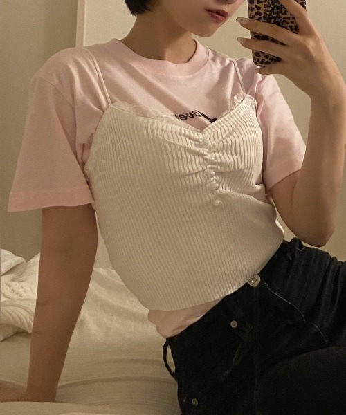 セール Gather Lace Camisole ギャザーレースキャミソール キャミソール Myme Heart Be To マイミーハート ビート のファッション通販 Zozotown