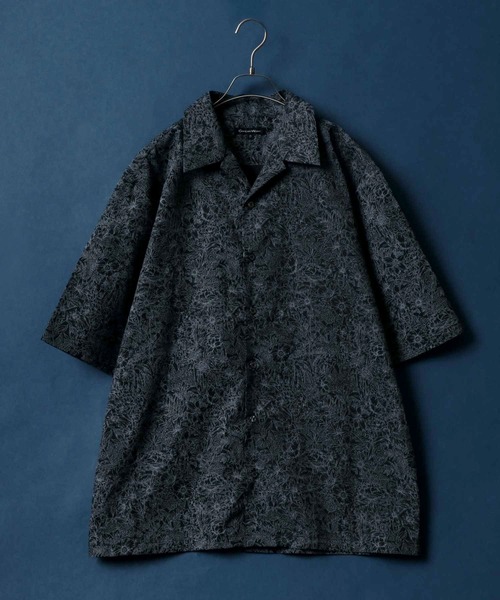 ANPAS(アンパス)の「MADE IN JAPAN Total Pattern Print Big Silhouette Open Collar Shirt/日本製 総柄プリント ビッグシルエット オープンカラーシャツ(シャツ/ブラウス・メンズ・ホワイト系その他/ブラック系その他/ブルー系その他/ブラック系その他2/ブラック系その他3/ブルー系その他2・M/L)」の3枚目の写真
