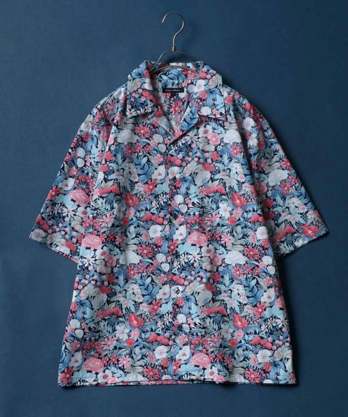 ANPAS(アンパス)の「MADE IN JAPAN Total Pattern Print Big Silhouette Open Collar Shirt/日本製 総柄プリント ビッグシルエット オープンカラーシャツ(シャツ/ブラウス・メンズ・ホワイト系その他/ブラック系その他/ブルー系その他/ブラック系その他2/ブラック系その他3/ブルー系その他2・M/L)」の5枚目の写真